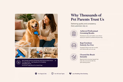 Self-Cleaning Pet Grooming Brush for Dogs & Cats